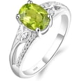 thumbnail image 1 of Divine Creation 2.00 Ct Oval Cut London Green Peridot Christmas Thanksgiving Engagement Halo Ring 14K White Gold Plated 925 Sterling Silver For Women's -8, 1 of 3