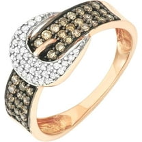 Divine Creation 2.00 Ct Round Cut Brown Diamond Wedding Engagement Band Ring 14K Rose Gold Plated 925 Sterling Silver For Women's -5