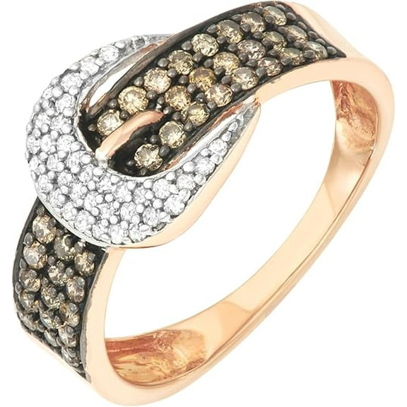 Divine Creation 2.00 Ct Round Cut Brown Diamond Wedding Engagement Band Ring 14K Rose Gold Plated 925 Sterling Silver For Women's -5