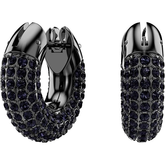 Divine Creation 2.00 Ct Round Cut Diamond Clip On Hoop Earrings For Womens 14K Black Gold Plated 925 Sterling Silver