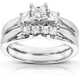 thumbnail image 1 of Divine_creation Women's 2.52 Ct Princess Cut White Diamond Engagement Wedding Thanksgiving Christmas Bridal Ring Set 14K White Gold Plated 925 Sterling Silver -4.5, 1 of 3