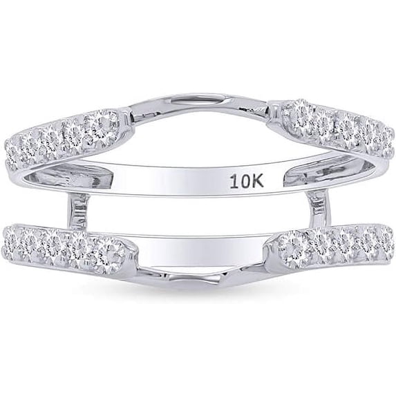 Divine Creation 2.00 Ct Round Cut White Diamond Enhancer Guard Wrap Ring 925 Sterling Silver For Women's 14K White Gold Plated -.8.5