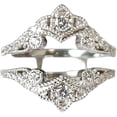 thumbnail image 1 of Divine Creation 2.14 Ct Round Cut White Diamond Engagement Christmas Thanksgiving Enhancer Guard Wrap Ring 14K White Gold Plated 925 Sterling Silver For Women's -9, 1 of 3