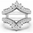 thumbnail image 1 of Divine Creation 2.20 Ct Round Cut White Diamond Wedding Engagement Enhancer Guard Wrap Ring 14K White Gold Plated 925 Sterling Silver For Women's -5, 1 of 3