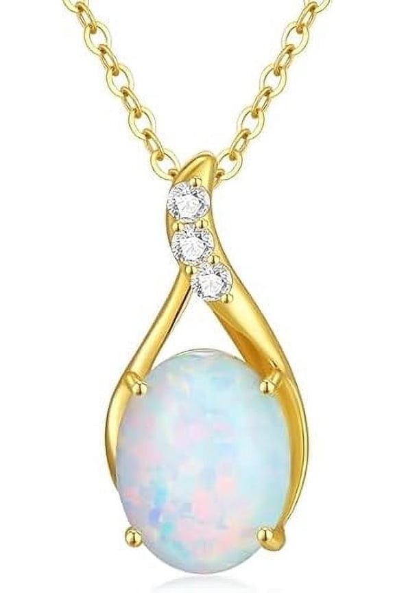 Divine Creation 2.20 Ctw Oval Cut Fire Opal Pendant For Womens 14K Yellow Gold Finish 925 Sterling Silver