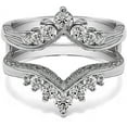 thumbnail image 1 of Divine Creation 2.28 Ct Round Cut White Diamond Engagement Christmas Thanksgiving Enhancer Guard Wrap Ring 14K White Gold Plated 925 Sterling Silver For Women's -5.5, 1 of 3