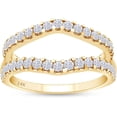 thumbnail image 1 of Divine Creation 925 Sterling Silver 1.94 Ct Round Cut White Diamond Engagement Wedding Enhancer Guard Wrap Ring 14K Yellow Gold Plated For Women's -7, 1 of 3