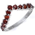 thumbnail image 1 of Divine Creation 925 Sterling Silver 14K White Gold Plated 1.50 Ct Round Cut Red Ruby Wedding Engagement Enhancer Guard Wrap Ring For Women's -5, 1 of 3