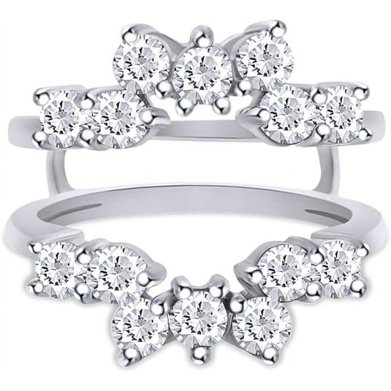 LADIES WRAP RING 1.00CT ROUND DIAMOND 14K WHITE GOLD LADIES WRAP RING 1.00CT ROUND DIAMOND 14K WHITE GOLD