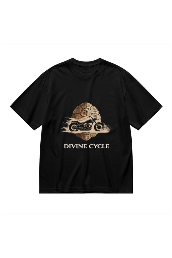 Divine Cycle,turtle Shell Motorcycle Print, T Shirt for Men, Vintage Graphic Tees Men, 23686768,3XL