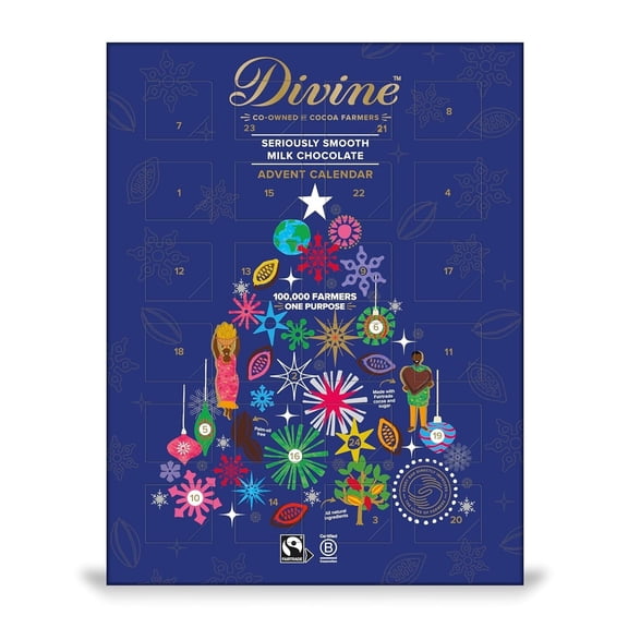 Divine Fairtrade Chocolate Advent Christmas Calendar, 3 Oz