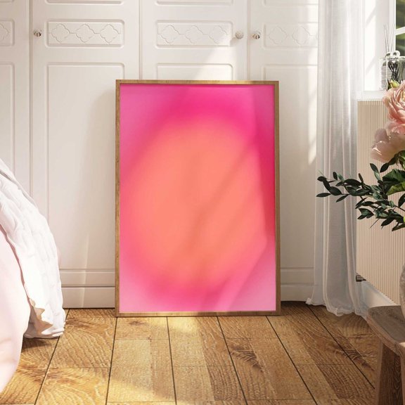 Divine Feminine Pink Orange Aura Wall Art, Unframed Paper Print Size 8x12