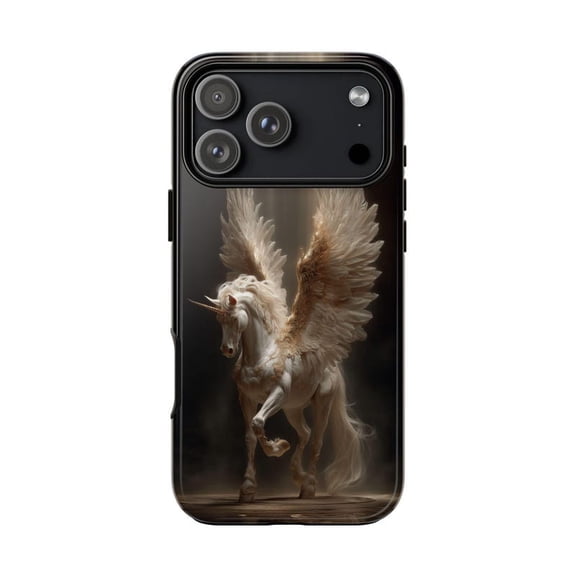 Divine Gold Winged Pegasus Tough Slim Phone Case for iPhone 17 16 15 14 13 12 11 Pro Max