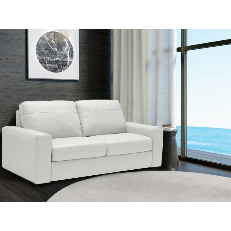 Divine Gray Leather Sofa Sleeper 3 Seat