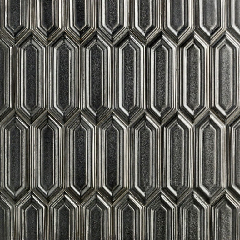 Divine Gunmetal Hexagon 9.5 in. x 15.5 in. Glazed Ceramic Mosaic Tile (1.02 sq. ft. / Sheet) Divine Gunmetal Hexagon 9.5 in. x 15.5 in. Glazed Ceramic Mosaic Tile (1.02 sq. ft. / Sheet)