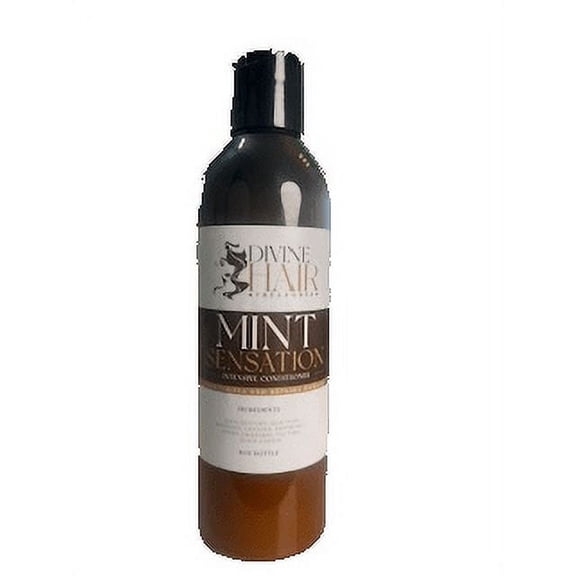 Divine Hair Treasures Mint Sensation Intensive Conditioner - Promotes Hair Growth - 8 oz - All Natural Ingredients - Great Hair Care Solution for Men, Women and Children