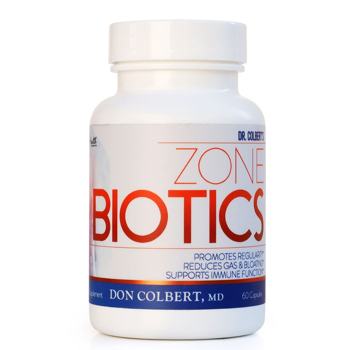 Dr. Colbert MD Zone Biotics | by Divine Health | Probiotic Blend | Plantarum N13, Bacillus Subtilis, Bifidobacterium Lactis & Prebiotics FOS/GOS | 16 Billion CFU Probiotics | 60 Capsules