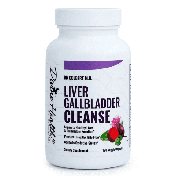 Dr. Colbert, MD Liver & Gallbladder Cleanse | by Divine Health | N-Acetyl-L-Cysteine | Alpha Lipoic Acid | Milk Thistle | Organic Beet Root | Selenium | 120 Capsules