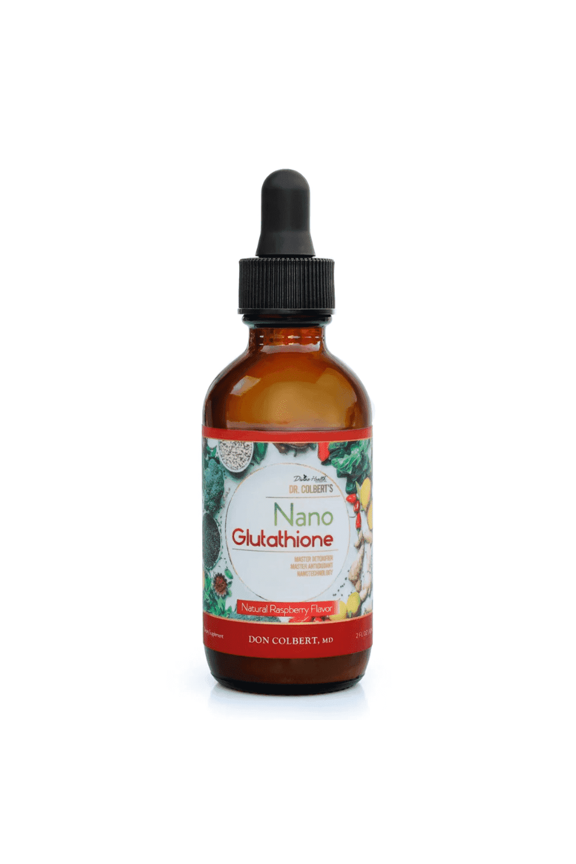 Dr. Colbert, MD Nano L-Glutathione Drops | Raspberry Flavor | by Divine Health | Nanonization | Superior Absorption | Includes Vitamin C | Sugar Free | 30 Day Supply | 60ml