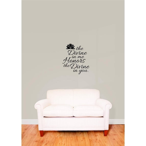 The Divine In Me Honors Vinyl Wall Decal for Home - My Soul Honours Your Soul Spiritual Cute Wall Décor Bedroom Living Room Entry - Removable High Tact - Size: 12 In x 18 In