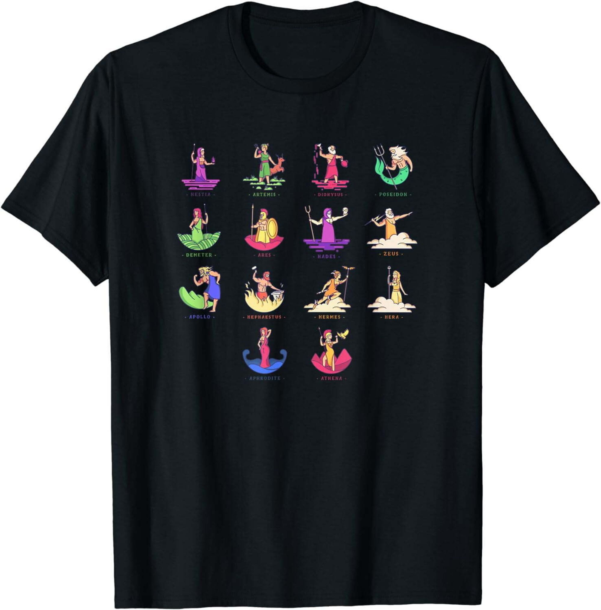 Divine Icons of Ancient Greece: A Stylish T-Shirt Featuring the ...