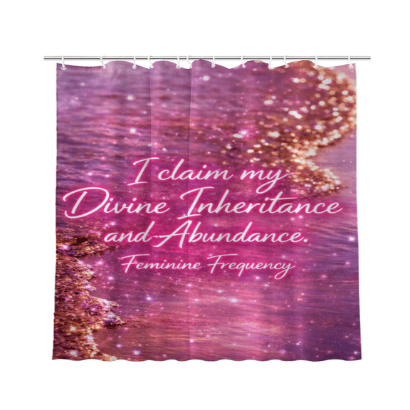 Divine Inheritance Abundance Manifestation Gift Waterproof Polyester Shower Curtain 72 x 72 Inch