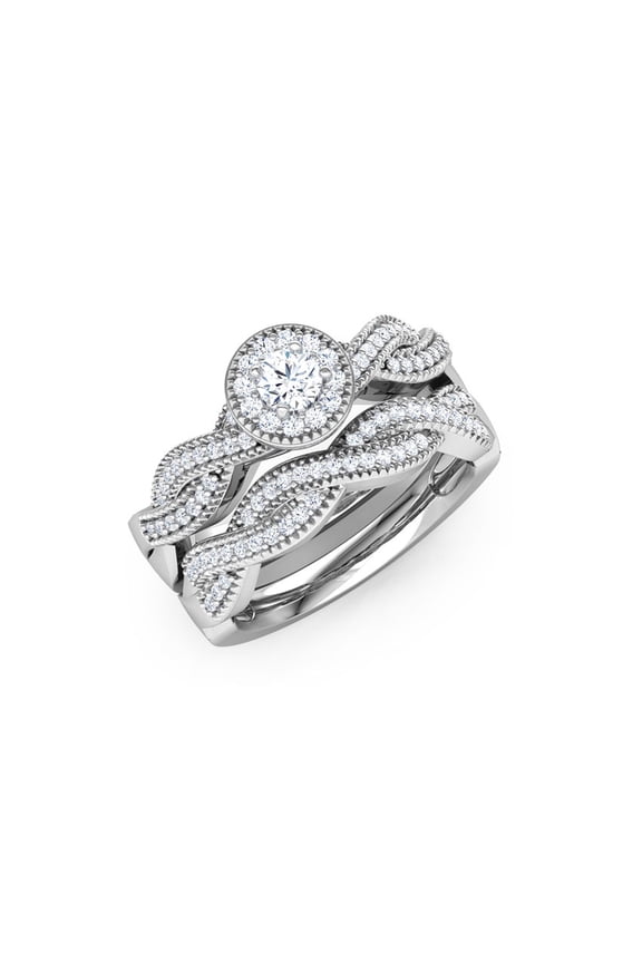 1.2 Ct Round Cut Diamond Engagement Ring Set for Women - 14K White Gold Plated Ring - Prong Setting - Perfect for Proposals, Weddings, and as a Unique Birthday Gift for Her