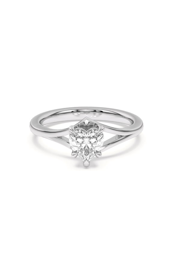 1.4 Ct Heart Cut Diamond Engagement Ring for Women - Lab Created Diamond in 14K White Gold Plated - Engraved Wedding Gifts - Promise Rings - Personalized Gifts - Wedding Anniversary Ring