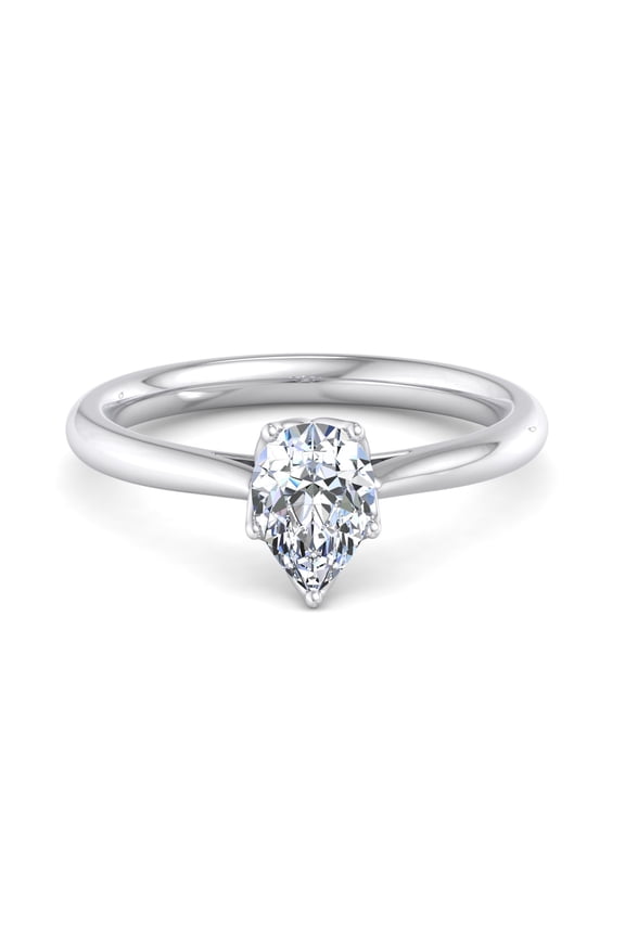1.4 Ct Pear Cut Lab Created Diamond Ring - 14K White Gold Plated Engagement Ring - Women's Wedding Jewelry - Classic Solitaire Diamond Rings On Clearance - Wedding Gifts Clearance