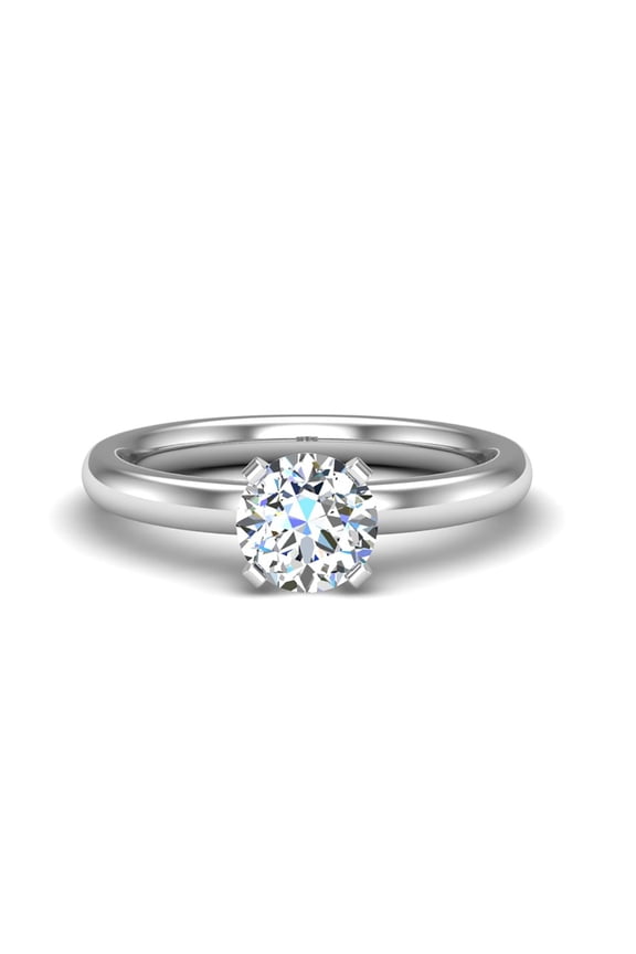 1.5 Ct Round Cut Lab Created Diamond Ring - Split Shank Engagement Wedding Ring for Women - 14K White Gold Plated Knife Edge Shank Ring - Bridal Diamond Ring - Luxury Ring for Women