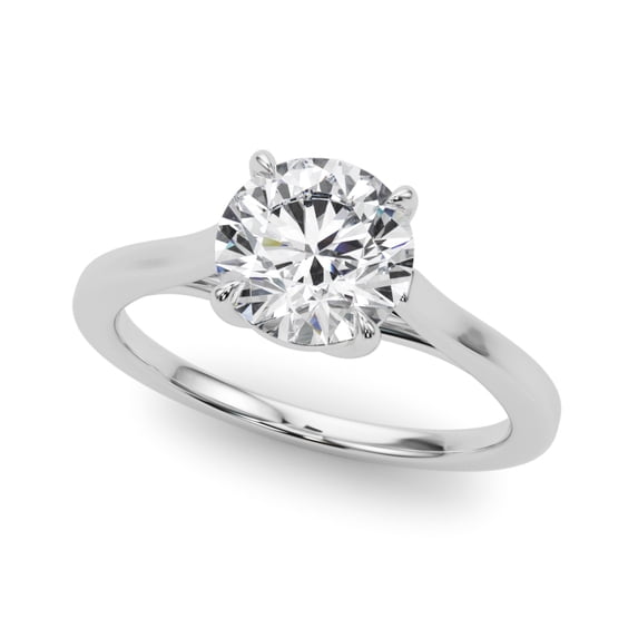 Divine Jewel 1.5 Ct Round Cut Lab Created Diamond Solitaire Wedding Ring for Women - 14K White Gold Plated Engagement Ring - Timeless Proposal Ring - Thoughtful Gift for Her - Elegant Jewelry