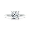thumbnail image 1 of Divine Jewel 1.6 Ct Cushion Cut Lab Created Diamond Ring - Hidden Halo Wedding Anniversary Ring for Women - 14K White Gold Plated Elegant Jewelry - Timeless Proposal Gift - Stunning Jewelry for Her, 1 of 3