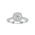 thumbnail image 1 of Divine Jewel 1.6 Ct Halo Engagement Ring - Elegant Round Cut Lab Created Diamond - 14K White Gold Plated - Stunning Prong Setting - Perfect for Proposals, Anniversaries, or Birthday Gifts for Her, 1 of 2