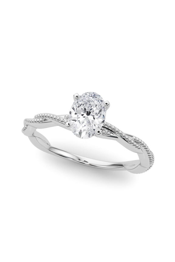 1.6 Ct Oval Cut Lab Created Diamond Engagement Ring - 14K White Gold Plated Wedding Ring for Women - Fake Anniversary Ring - Gifts for Her Showing Appreciation - Ring for Women Cheap