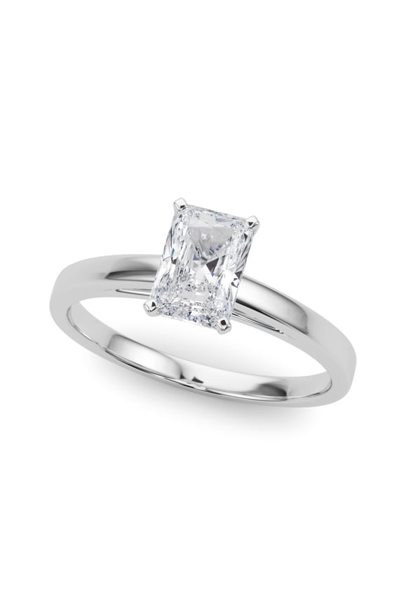 1.8 Ct Lab Created Diamond Ring - 14K White Gold Plated Radiant Cut Engagement Ring for Women - Proposal Ring - Gift for Graduation or Special Occasion - A Symbol of Your Endless Love