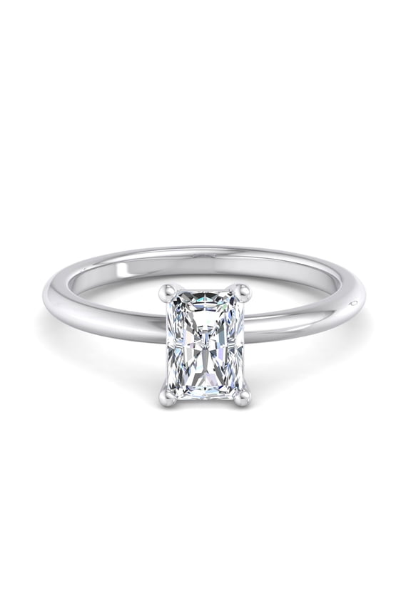 1.8 Ct Radiant Cut Lab Created Diamond Solitaire Ring - 14K White Gold Plated Ring for Women - Ideal for Engagements, Anniversary, and Birthday - Prong Setting for Timeless Elegance