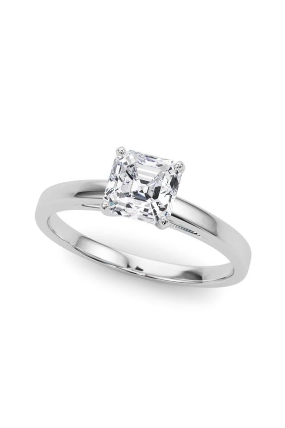 14K White Gold Plated 1.5 Ct Lab Created Diamond Ring - Asscher Cut Engagement Ring for Women - Proposal Ring - Gift for Birthdays or Anniversaries - A Lasting Memory of Your Special Day