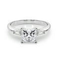 thumbnail image 1 of Divine Jewel 2.24 Ct Princess Diamond Ring - Prong Set Three Stone Lab Created Design - Stunning 14K White Gold Plated Jewelry for Women - Perfect Engagement or Wedding Ring - Promise Gifts for her, 1 of 2