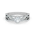 thumbnail image 1 of Divine Jewel Diamond Criss Cross Engagement Ring for Women - 1.2 Ct Round Cut Diamond Ring - 14K White Gold Plated Ring - Prong Setting Engagement Ring for Her - Wedding Gift for Women, 1 of 4