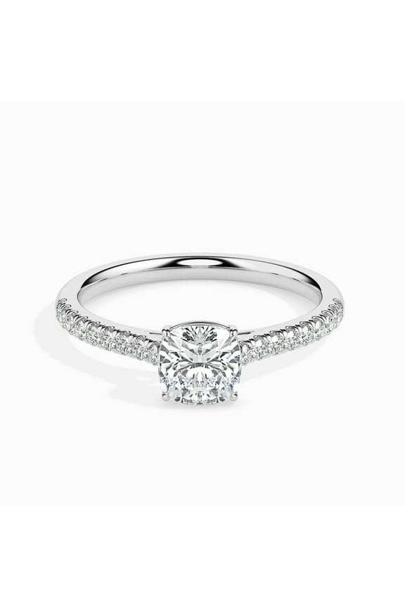 Diamond Wedding Ring - 1.5 Ct Cushion Cut Diamond Ring - 14K White Gold Plated Prong Setting - Ideal for Engagements, Anniversaries, Birthdays - Elegant Gift for Her