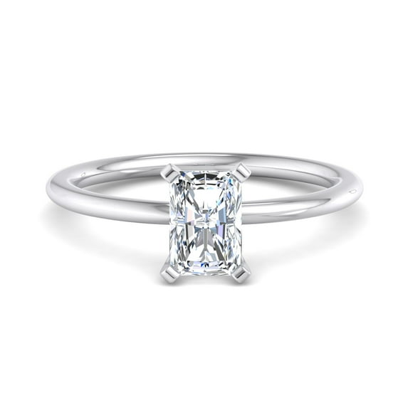Divine Jewel Diamond Wedding Solitaire Ring for Women - 1.9 Ct Radiant Cut Lab Created Diamond - 14K White Gold Plated Ring - Perfect Engagement Ring - Ideal Gift for Her - Anniversary, Birthday