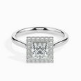 thumbnail image 1 of Divine Jewel Halo Engagement Ring for Women - 1.7 Ct Princess Cut Lab Created Diamond in 14K White Gold Plated Ring - Gift for Proposal, Anniversary, and Birthday - Prong Setting for a Stunning Look, 1 of 3