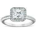thumbnail image 1 of Divine Jewelry Wedding Jewellery For Bridesmaids - Princess Cut 1.77 Ct Moissanite Ring - 14K White Gold Plated Rings for Her - 50th Wedding Anniversary Gifts - Pesonalized Rings, 1 of 6