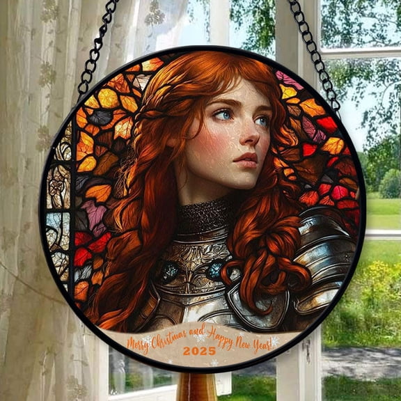 Divine Joan of Arc 10 Stained Glass Suncatcher Ornament, Xmas Hanging Ornament, Mother’S Day Ornament, Valentine Ornament Gift, Celebration Hanging Decor, Keepsake 2025
