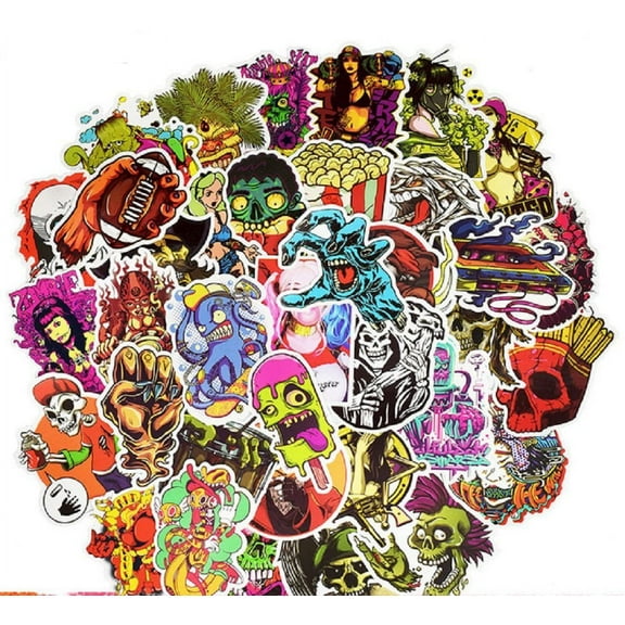 Divine Kids 100 Skeleton Themed Waterproof Stickers Set for decorating