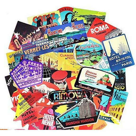 Divine Kids 55 Travel Themed Waterproof Stickers Set for Decorating