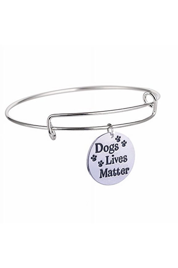 Inspirational Dogs Lives Matter Bangle Adjustable Wire Bracelet