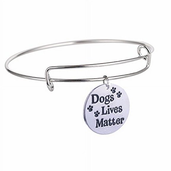 Divine Kids Inspirational Dogs Lives Matter Bangle Adjustable Wire Bracelet