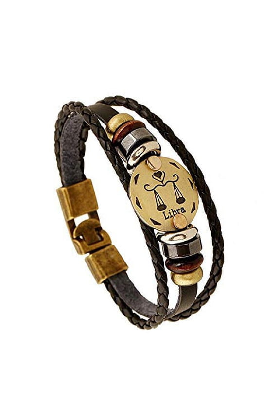 Divine Kids Zodiac Sign Leather Bracelet (Libra)