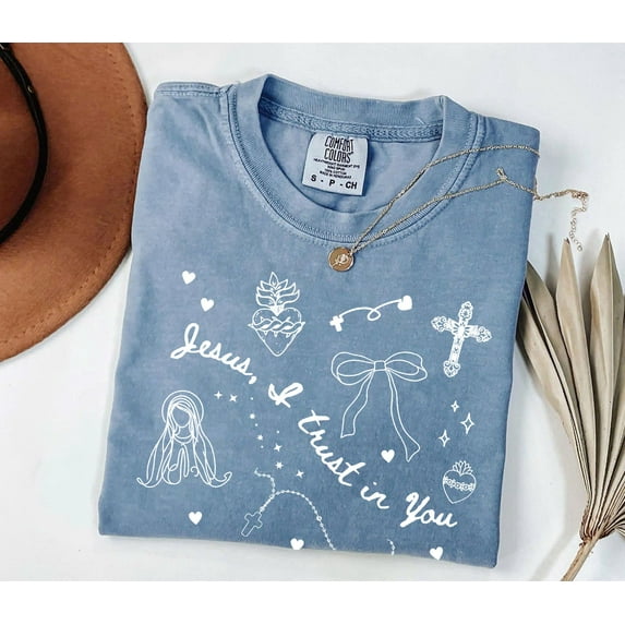 Divine Mercy Comfort Colors Shirt - Jesus I Trust in You, Catholic Women's T-Shirt, Catholic Gift for Teacher, Mom, Girl